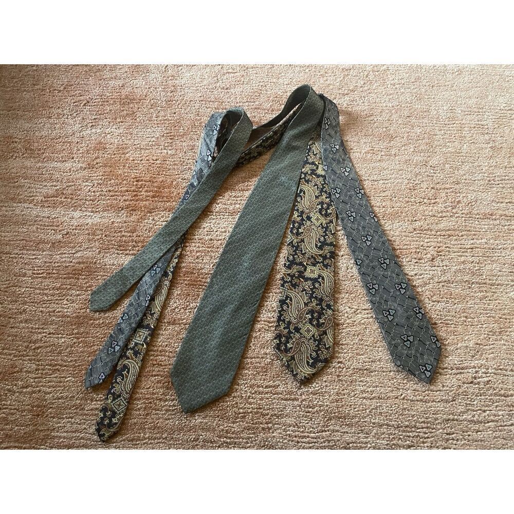 Lot of 3 Silk Neckties Gianni Versace, Pronto Uomo, Amherst & Brock Italy